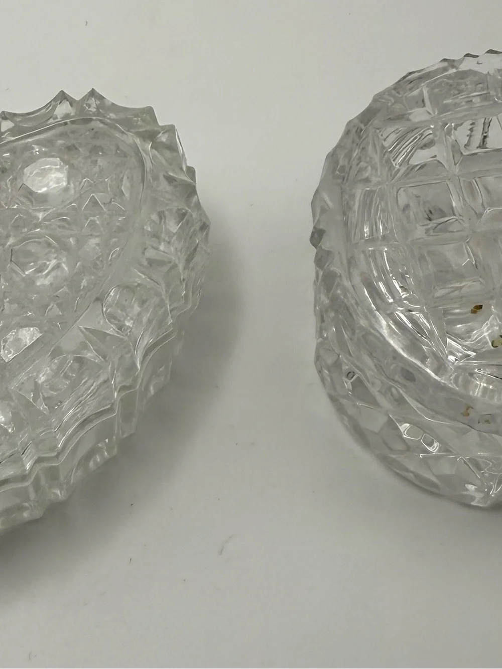 Source Unknown Clear Cut-Glass Decorative Vases
